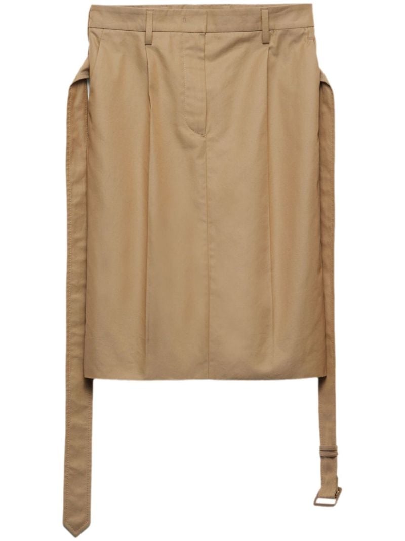 Cotton Twill Midi Skirt