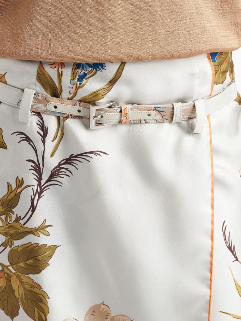 Printed Silk Midi Skirt