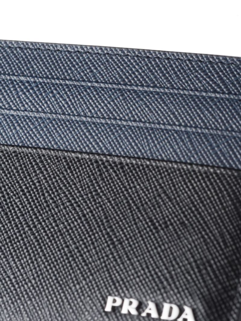 Black Colour-block Leather Card Holder