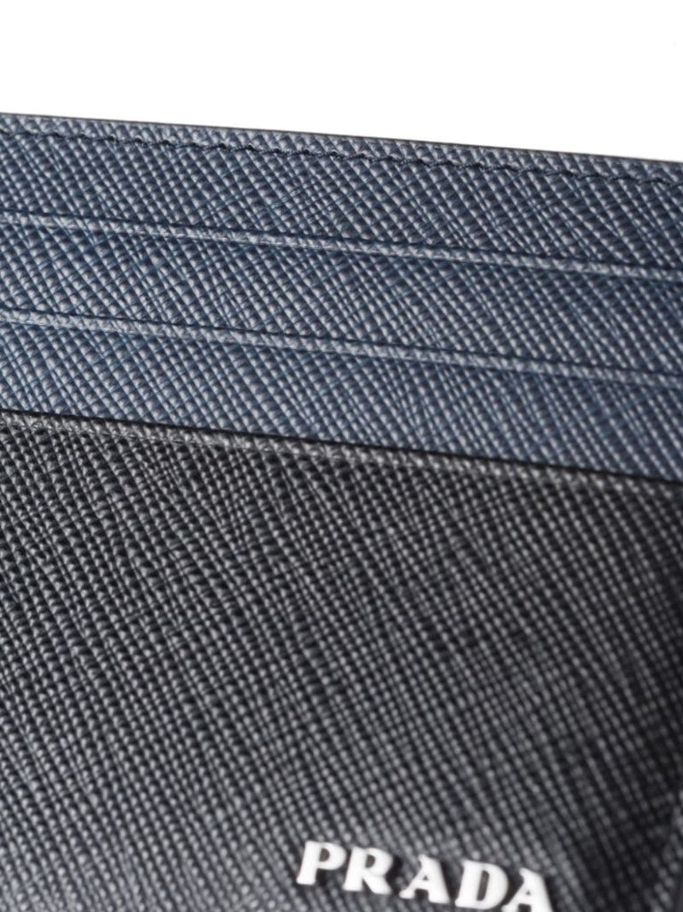 Black Colour-block Leather Card Holder
