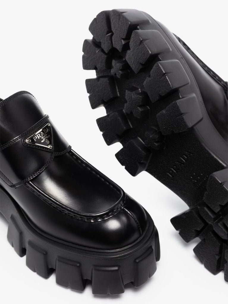 Black Monolith 55 Leather Loafers