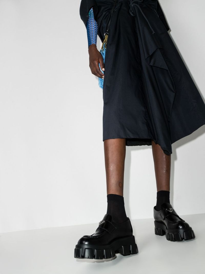 Black Monolith 55 Leather Loafers
