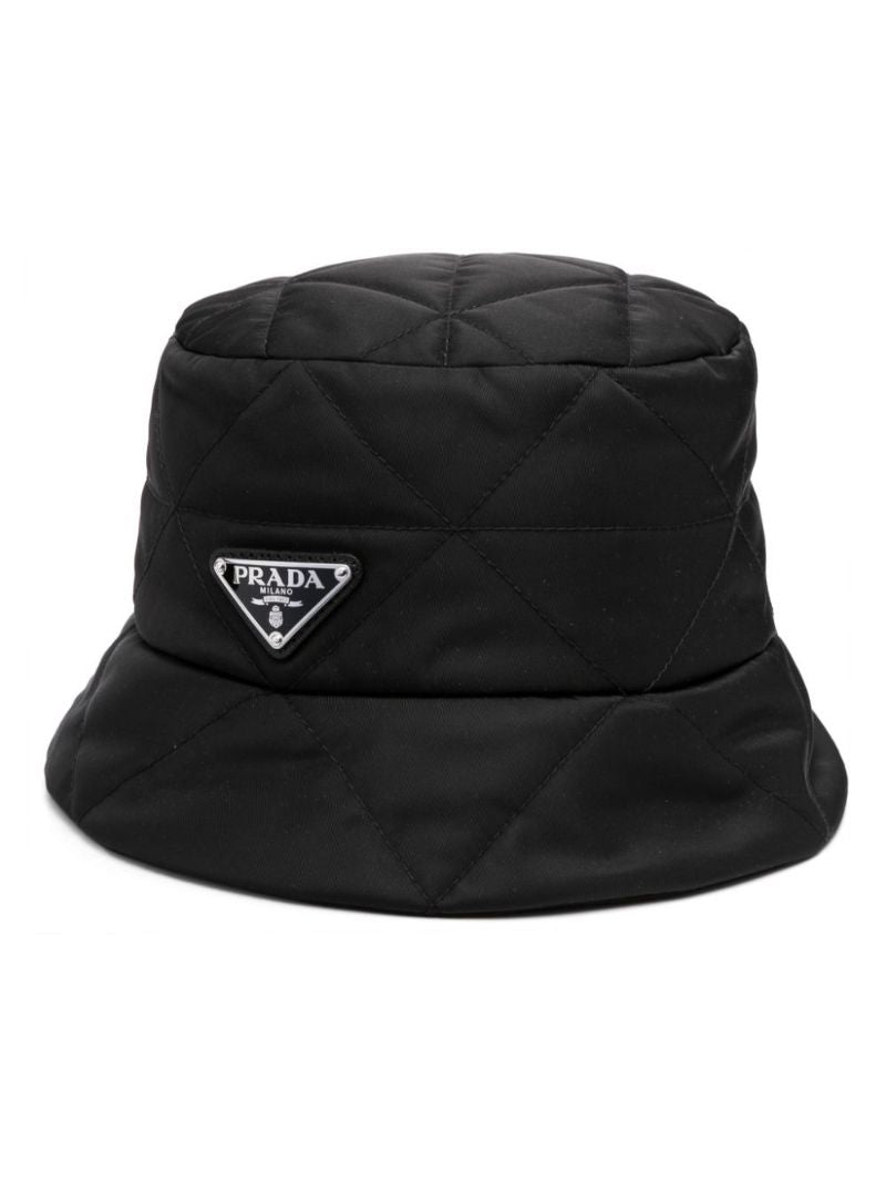 Black Re-nylon Quilted Bucket Hat