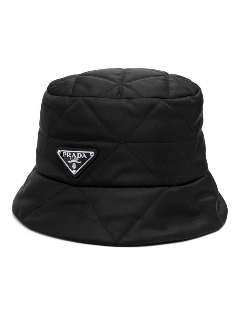 Black Re-nylon Quilted Bucket Hat