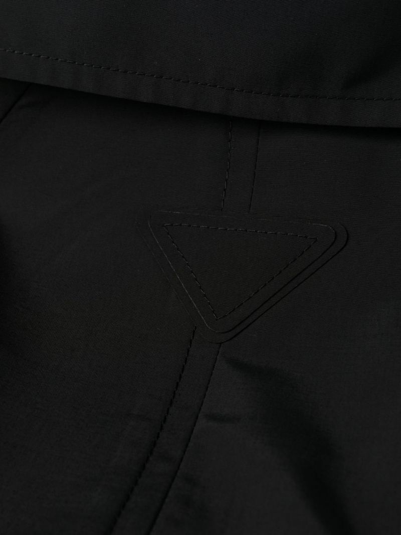 Black Wool Single-breasted Trench Coat