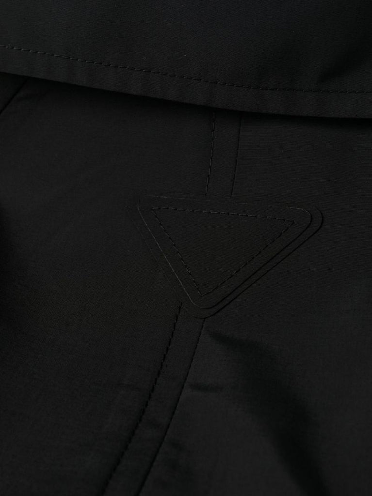 Black Wool Single-breasted Trench Coat