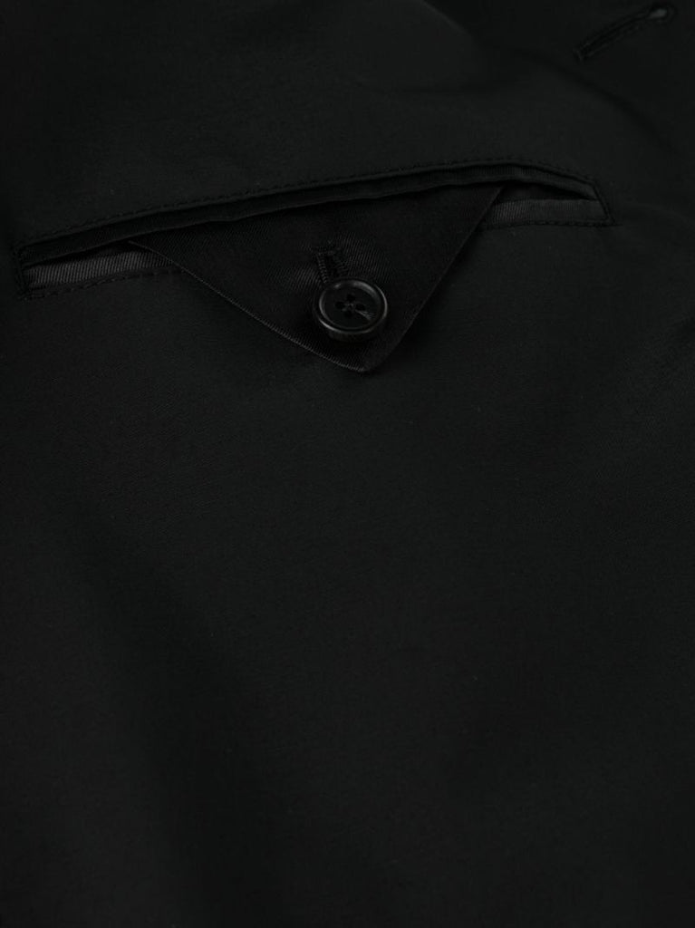 Black Wool Single-breasted Trench Coat