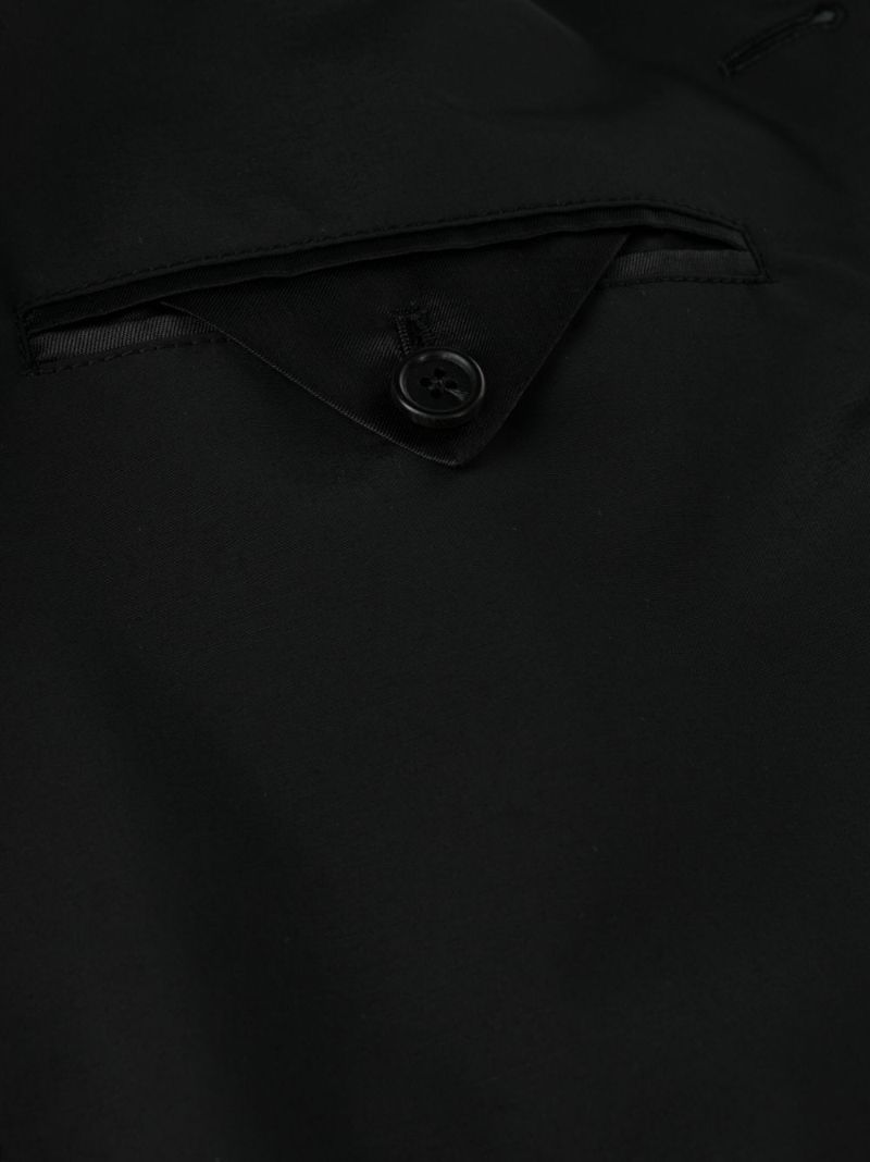 Black Wool Single-breasted Trench Coat