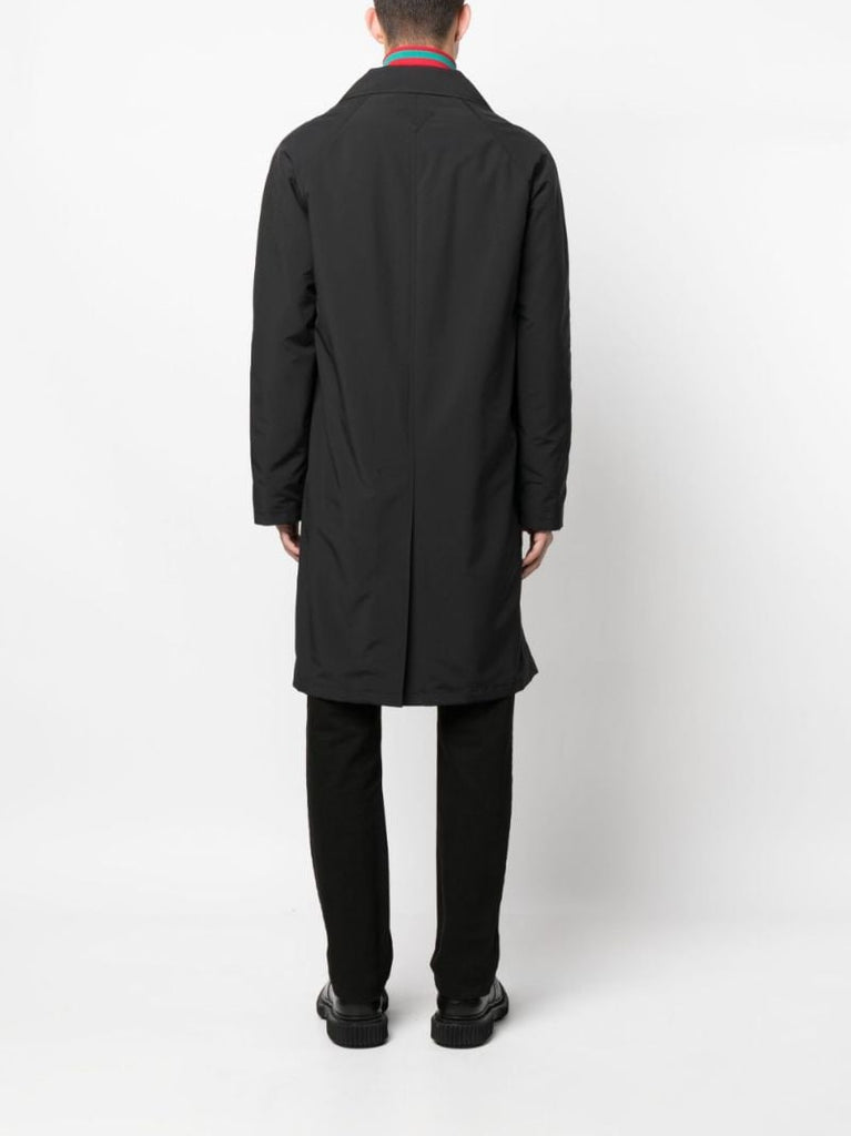 Black Wool Single-breasted Trench Coat