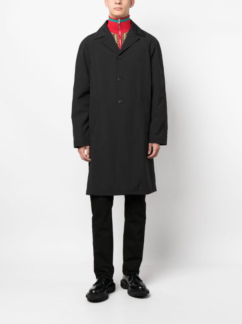 Black Wool Single-breasted Trench Coat