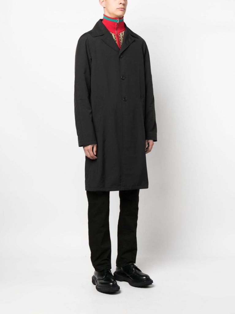 Black Wool Single-breasted Trench Coat