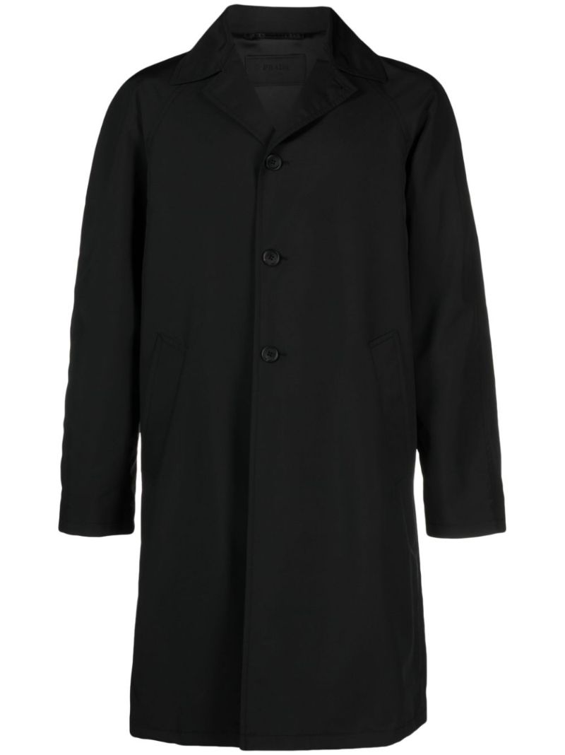 Black Wool Single-breasted Trench Coat
