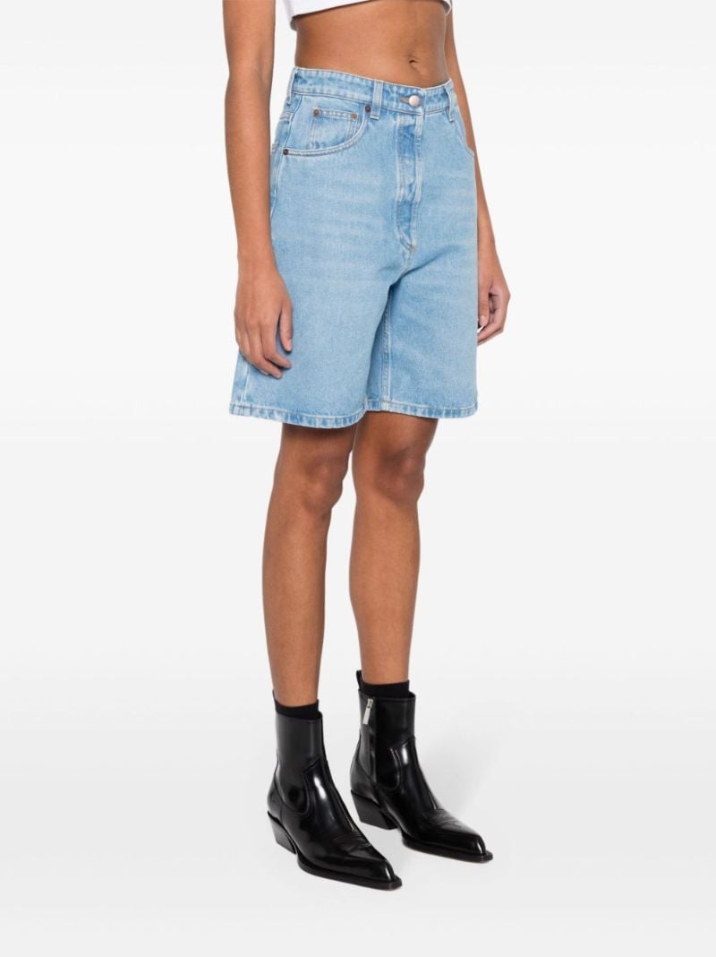 Blue Wide-leg Denim Shorts