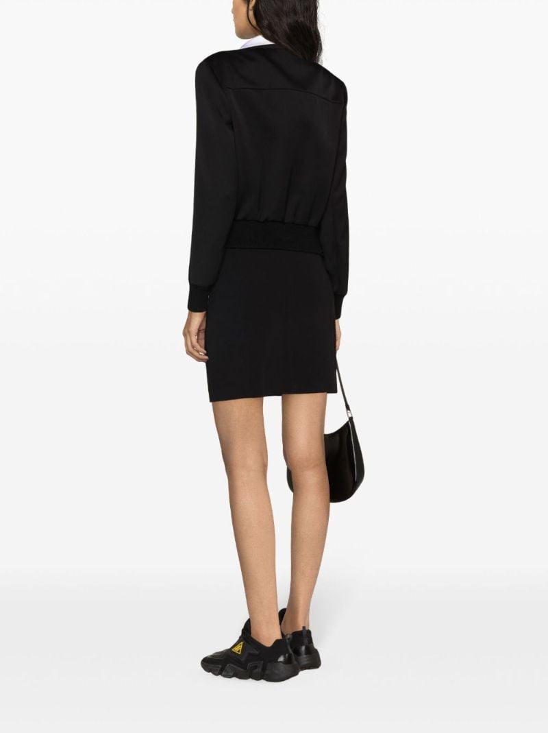 Black Virgin Wool Bomber Jacket