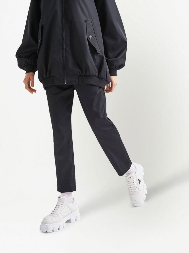 White Padded Leather Sneakers