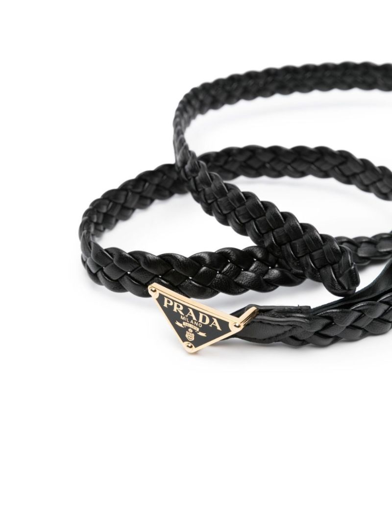 Black Enamel Triangle-logo Buckle Belt
