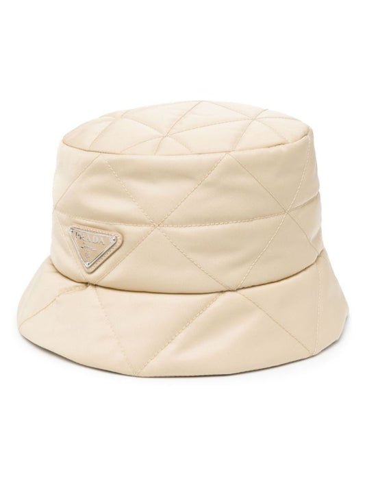 Neutral Renylon Quilted Bucket Hat