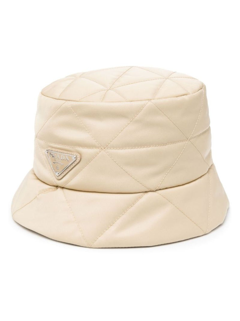 Neutral Renylon Quilted Bucket Hat