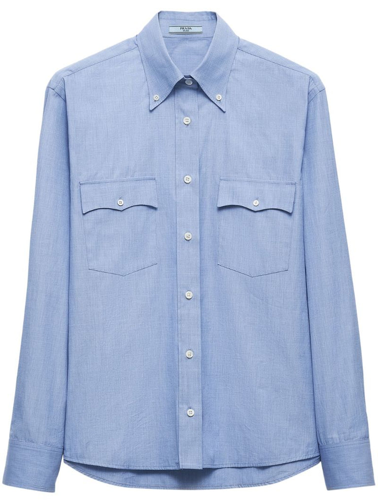 Blue Long-sleeve Cotton Shirt
