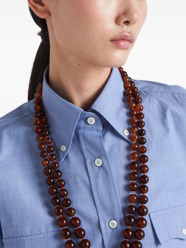 Blue Long-sleeve Cotton Shirt