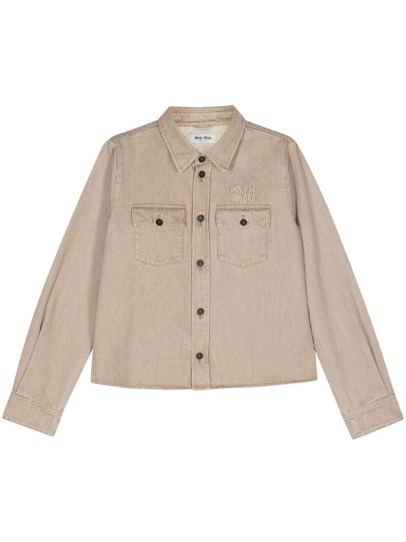 Neutral Logo-appliquÃ_x0083_Â©d Denim Jacket