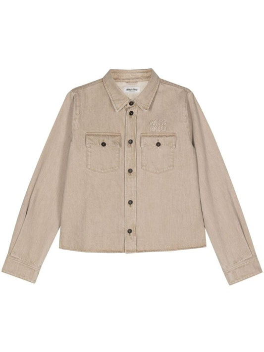 Neutral Logo-appliquÃ_x0083_Â©d Denim Jacket