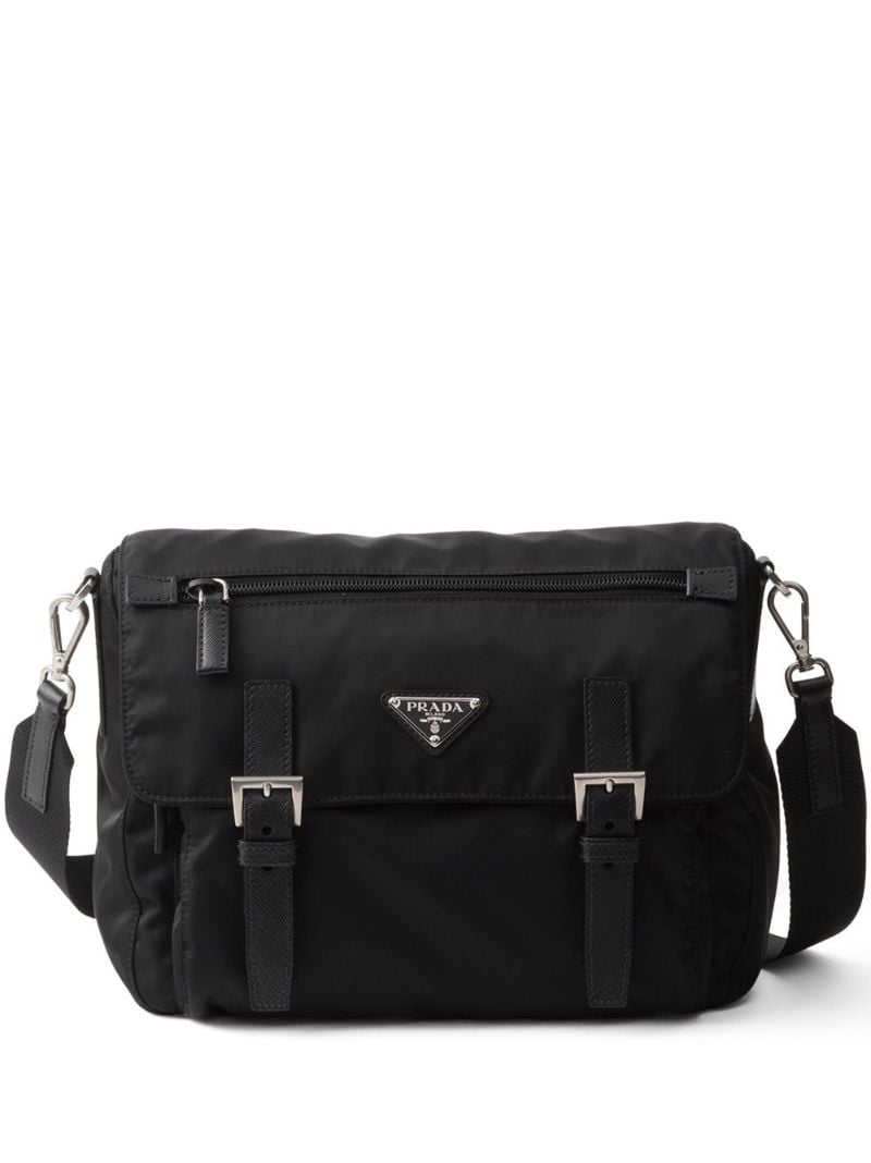 Black Re-nylon Messenger Bag