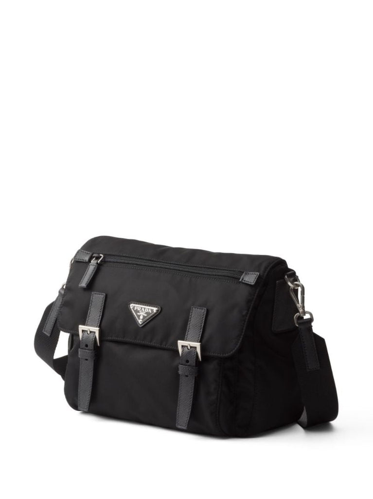 Black Re-nylon Messenger Bag