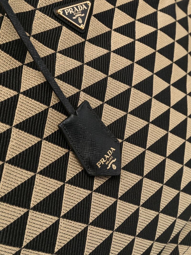 Black Large Symbole Embroidered Tote Bag