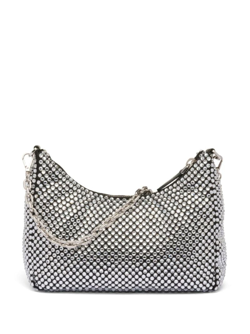 Black Re-edition 2005 Crystal Leather Shoulder Bag