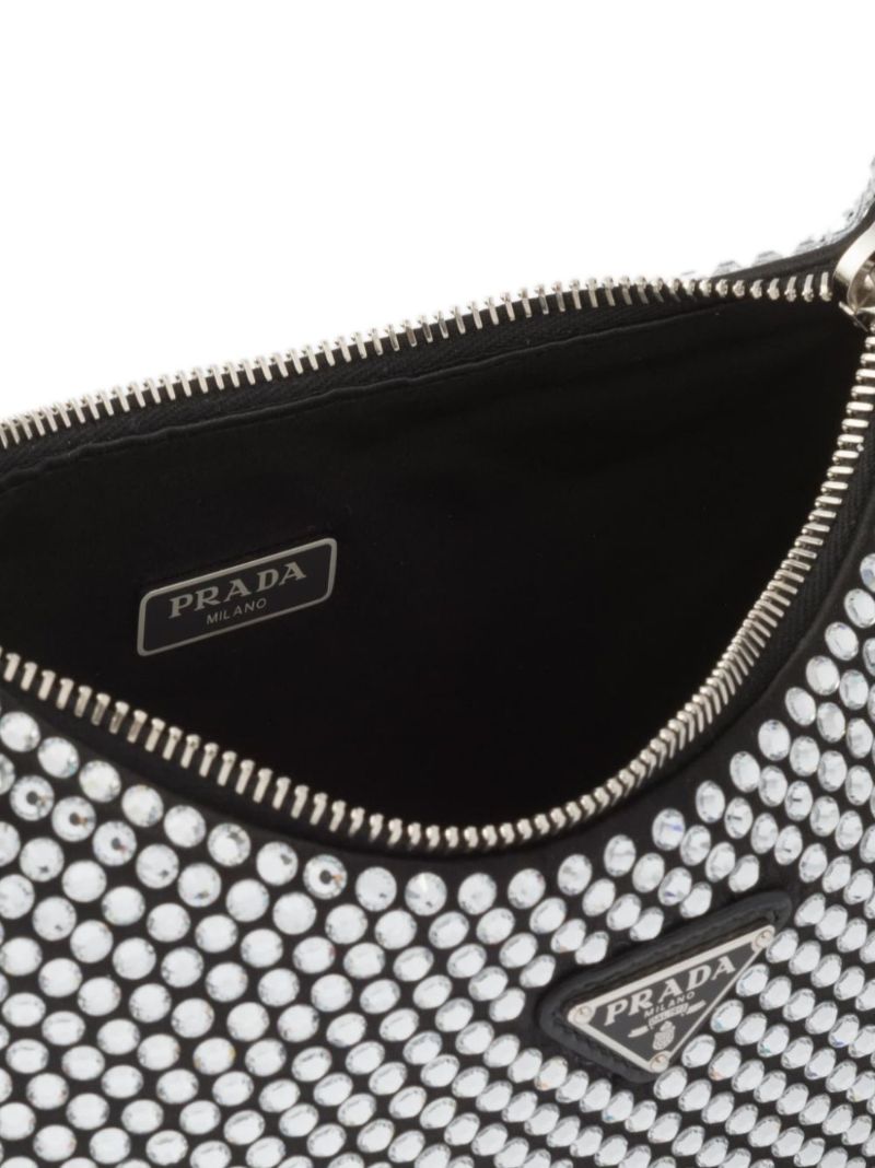 Black Re-edition 2005 Crystal Leather Shoulder Bag