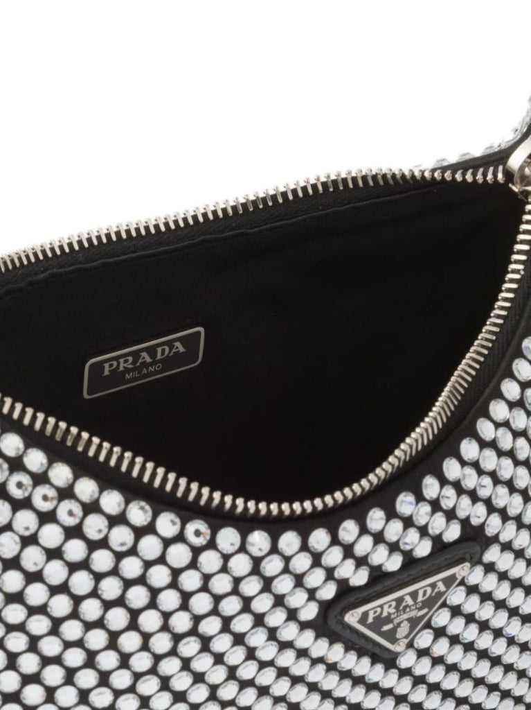Black Re-edition 2005 Crystal Leather Shoulder Bag