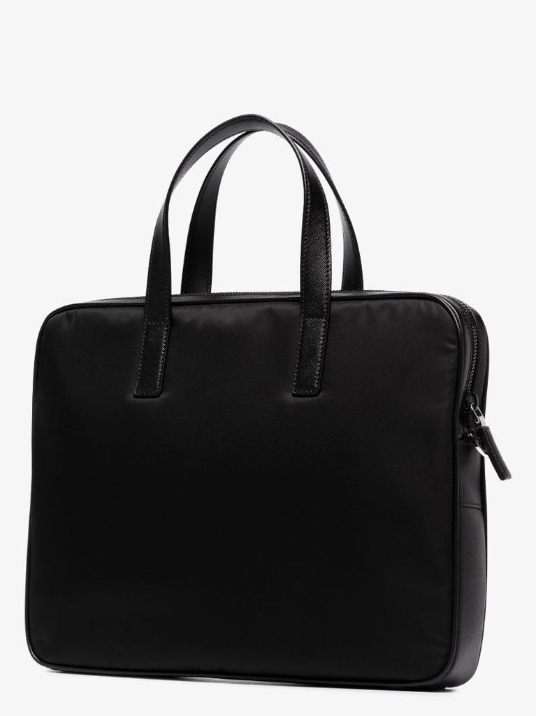 Black Re-nylon Logo Plaque Briefcase