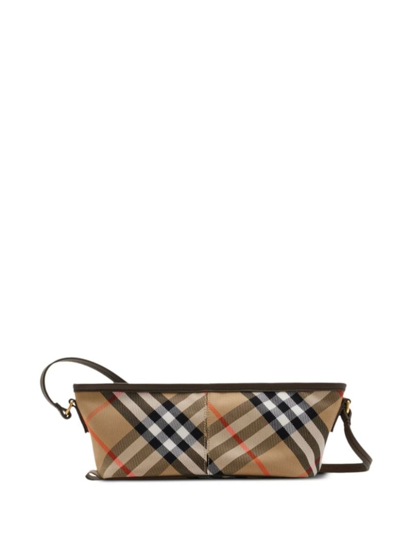 Neutral Checked Mini Shoulder Bag