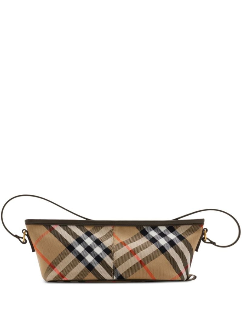 Neutral Checked Mini Shoulder Bag