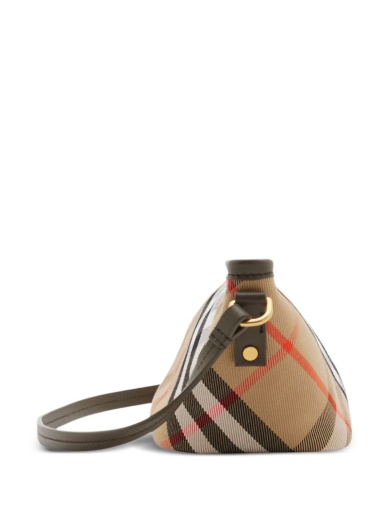 Neutral Checked Mini Shoulder Bag