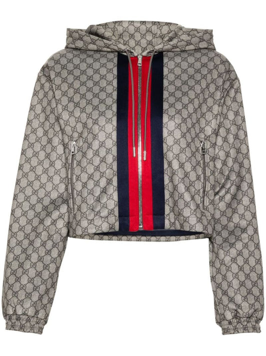 Brown Gg Supreme Hooded Jacket