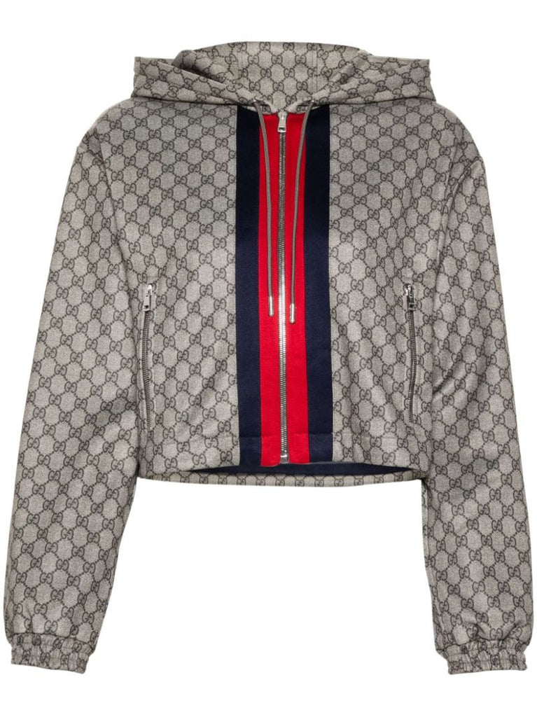 Brown Gg Supreme Hooded Jacket
