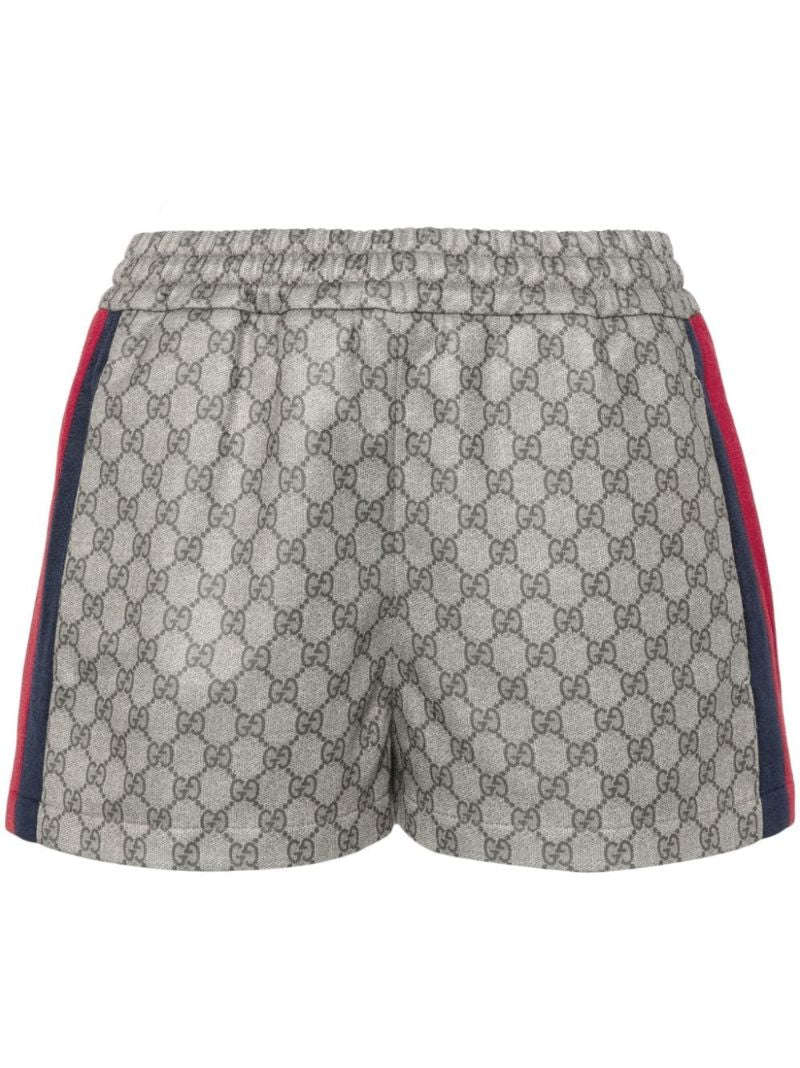 Neutral Gg Web Stripe Shorts