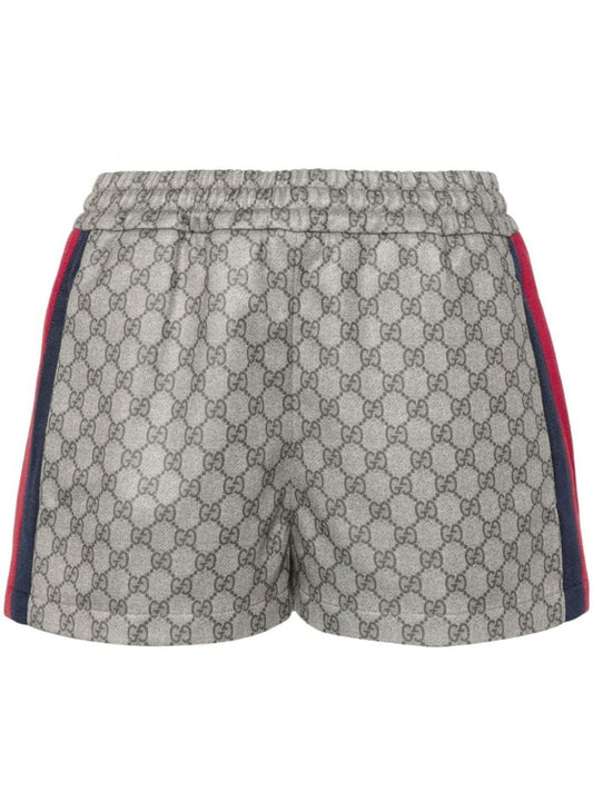Neutral Gg Web Stripe Shorts
