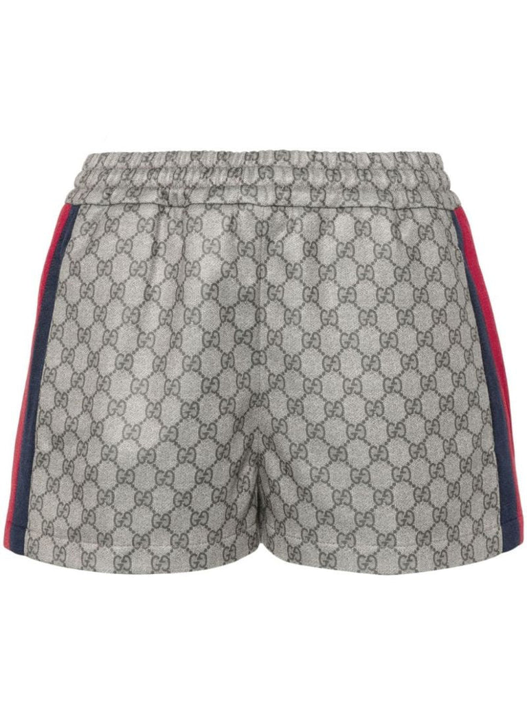 Neutral Gg Web Stripe Shorts
