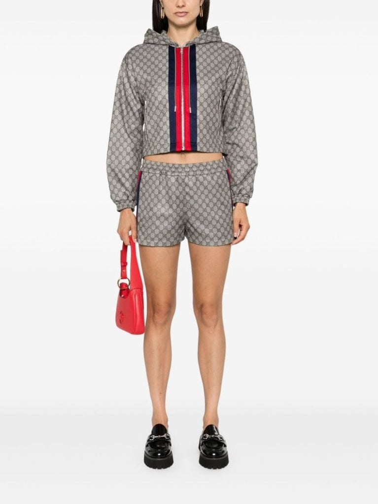 Neutral Gg Web Stripe Shorts