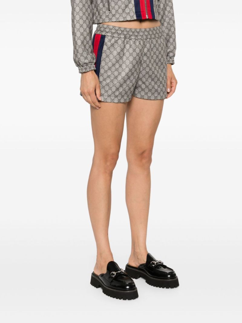 Neutral Gg Web Stripe Shorts
