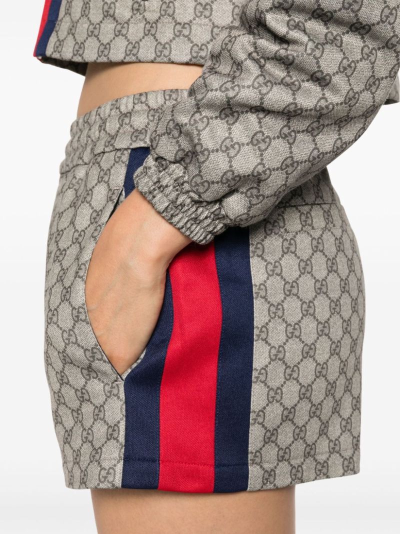 Neutral Gg Web Stripe Shorts