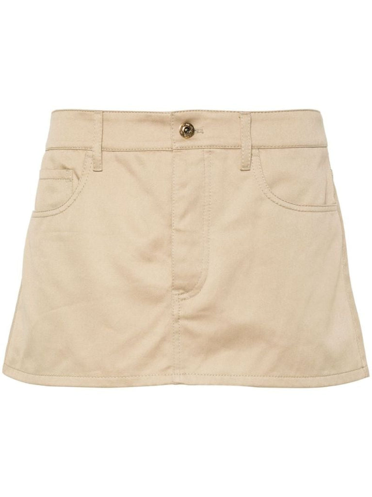 Neutral Logo-appliquÃ_x0083_Â©d Cotton Mini Skirt