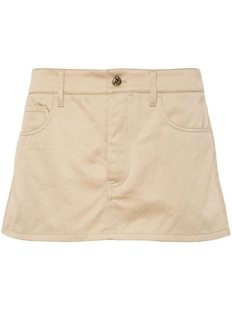 Neutral Logo-appliquÃ_x0083_Â©d Cotton Mini Skirt