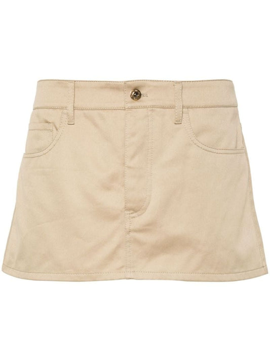 Neutral Logo-appliquÃ_x0083_Â©d Cotton Mini Skirt