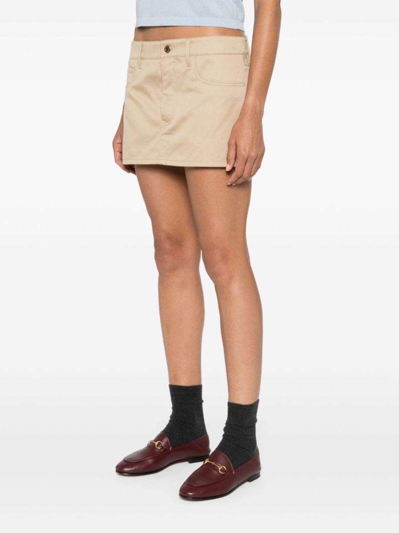 Neutral Logo-appliquÃ_x0083_Â©d Cotton Mini Skirt