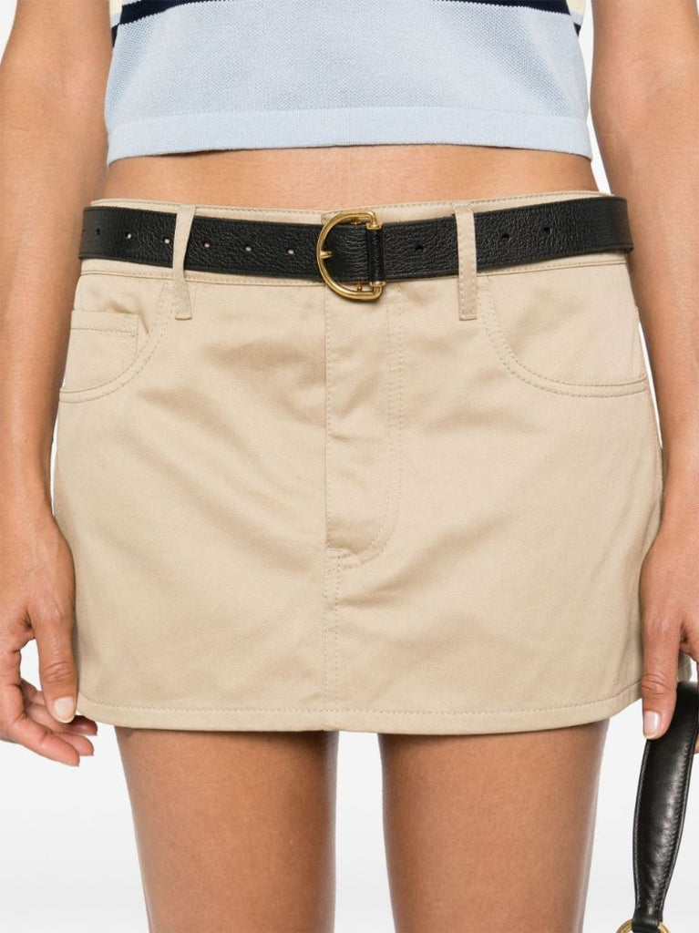 Neutral Logo-appliquÃ_x0083_Â©d Cotton Mini Skirt