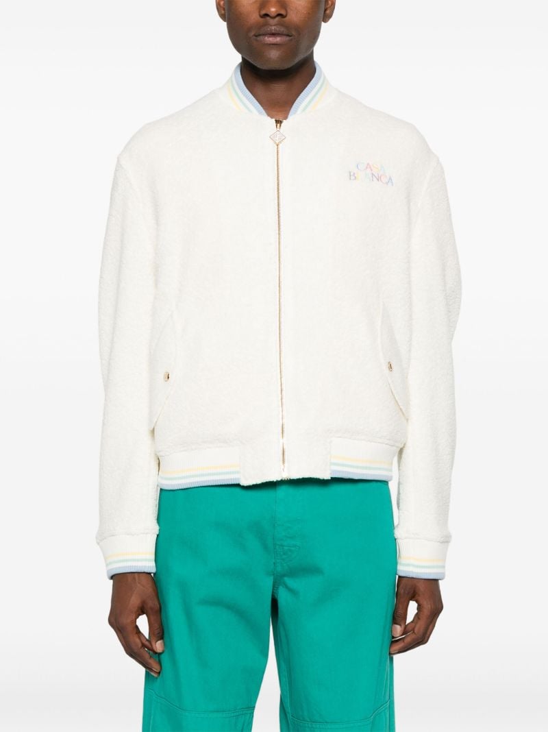 White Maison Pastelle Bomber Jacket